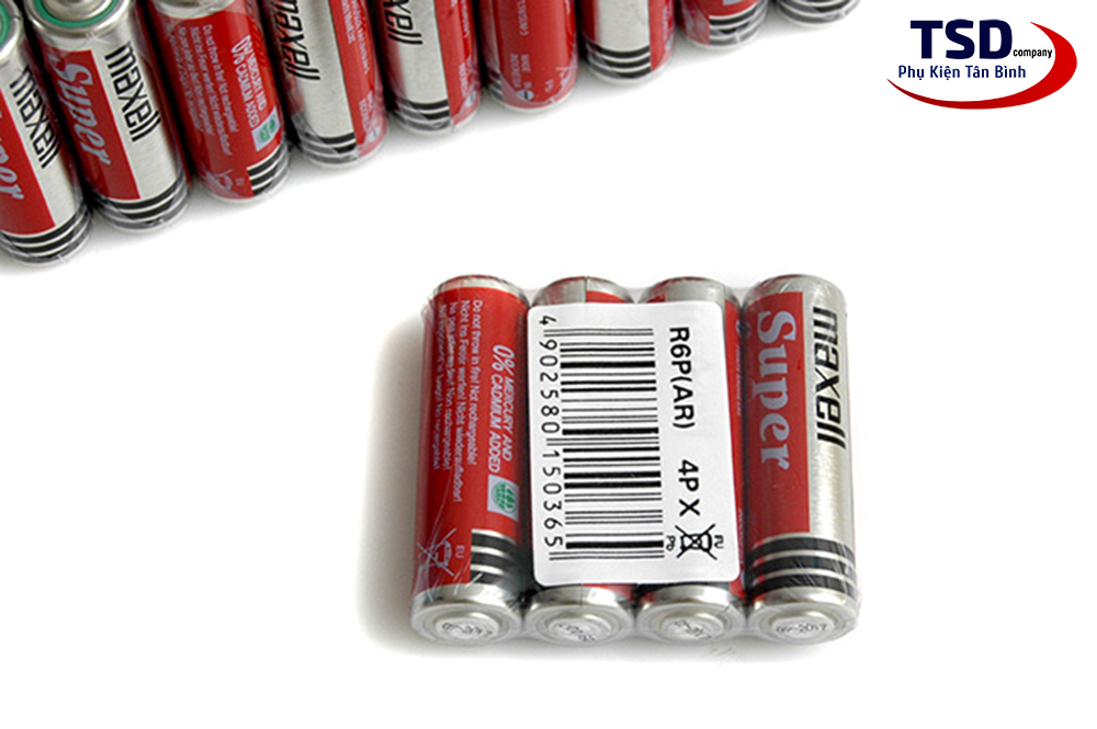 Vỉ 4 Viên Pin Tiểu Maxell AA Chính Hãng