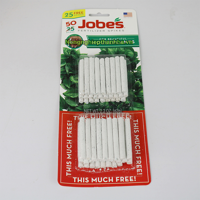 Phân tan chậm jobes con sâu nhập khẩu mỹ - vỉ 50 que - t148