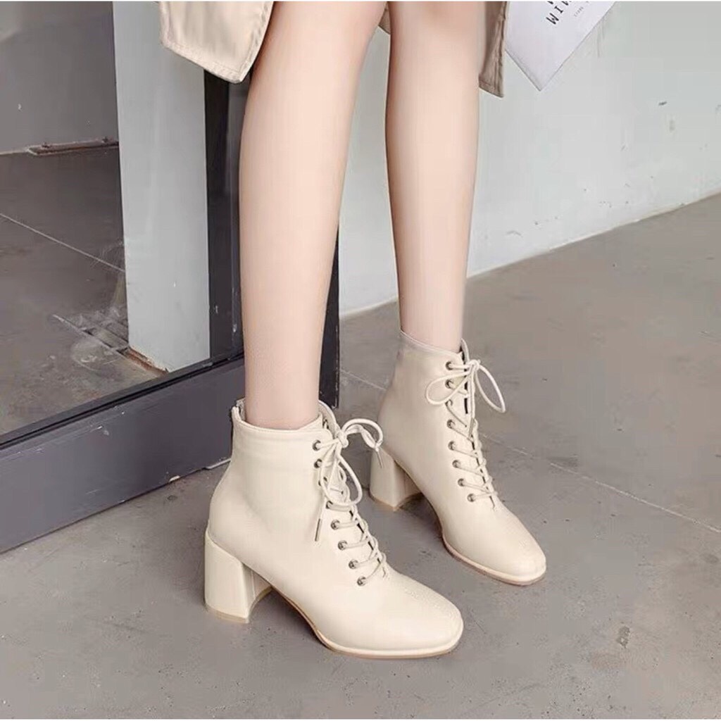Bốt da  ,giày cổ cao da mềm hóa sau