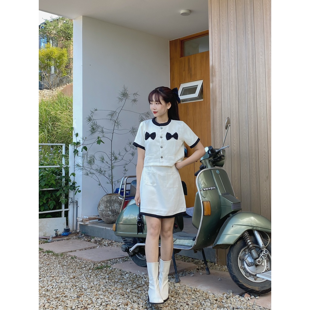Set dạ tweed Janie kèm chân váy TKA355 LOLLIE STUDIO