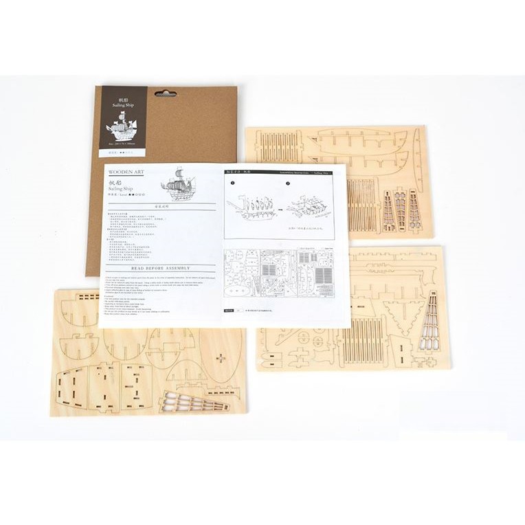 Mô Hình Lắp Ráp Thuyền Buồm Gỗ 3D Trang Trí