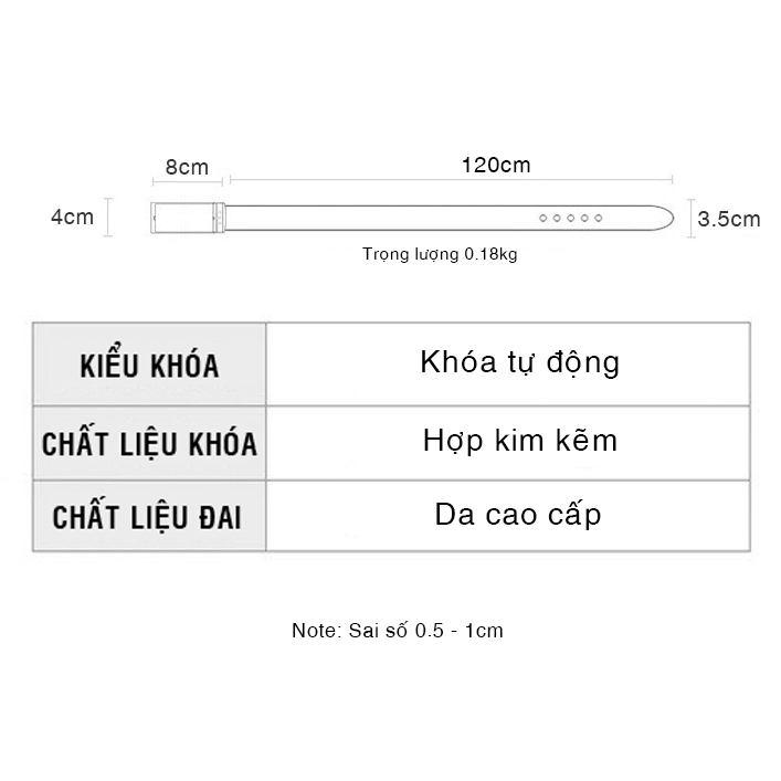 Thắt Lưng Da Nam Khóa Tự Động Cao Cấp DL002