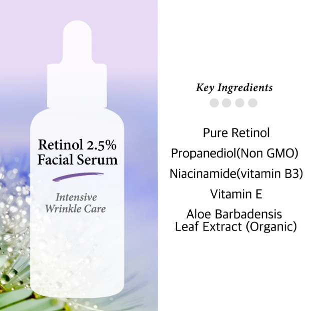 Cos De BAHA (RS Serum 60ml)-Retinol 2.5% Solution Facial Serum with Vitamin E