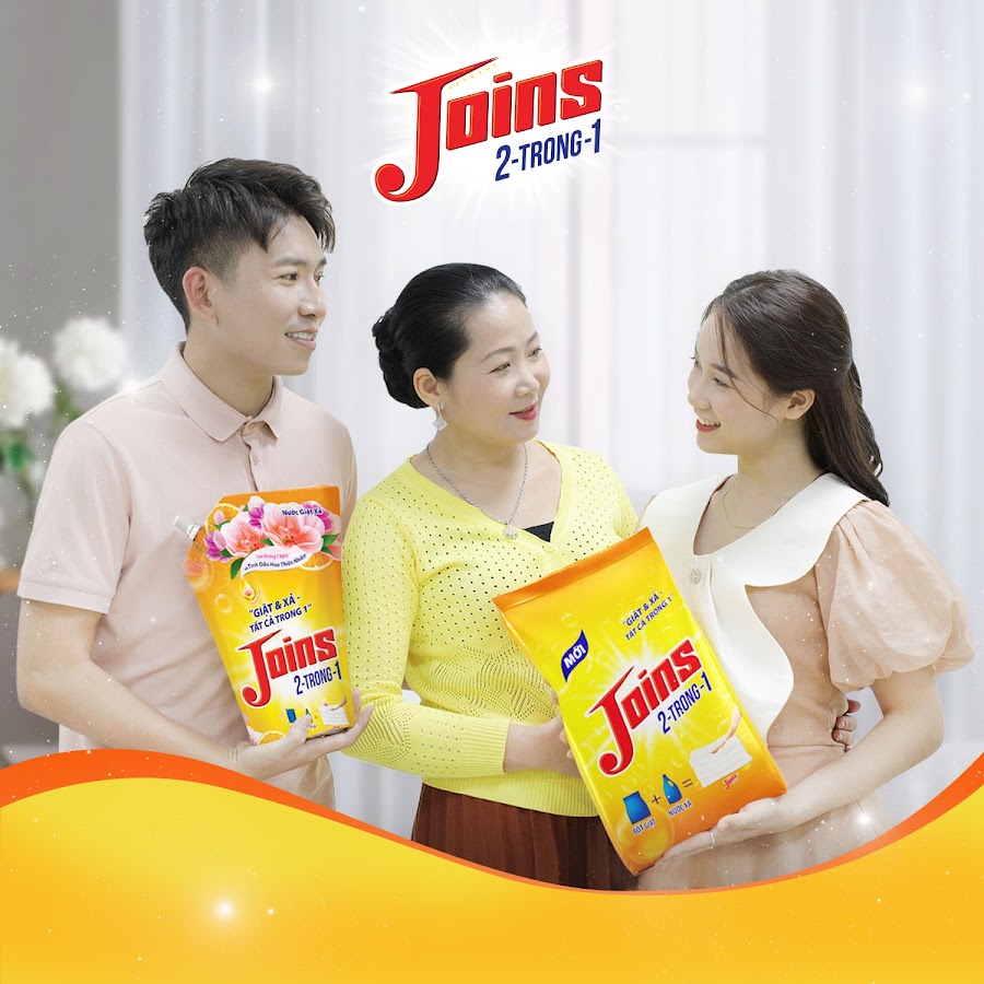 Thùnd 4 Bịch Bột Giặt Joins 2 Trong 1 Giặt & Xả 3Kg/Gói