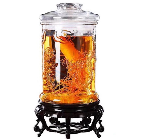 Bình Ngâm Rượu Thủy Tinh 6 Lít Trụ Rồng, Bình Đựng Rượu Thủy Tinh, Hủ thủy tinh ngâm rượu, Bình ngâm Sâm