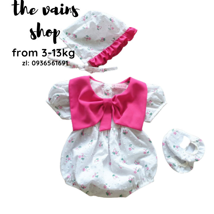 [HCM]SET BODY 3 MÓN NƠ HỒNG BÉ GÁI ( BODY  +NÓN  +GIÀY)