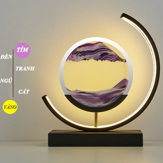 Sand painting 3D motion have led semicircle, lamp shape painting sand flowing high-grade, sand painting bedroom decor Super Mirage magic, đồ desktop decoration imported nimocha