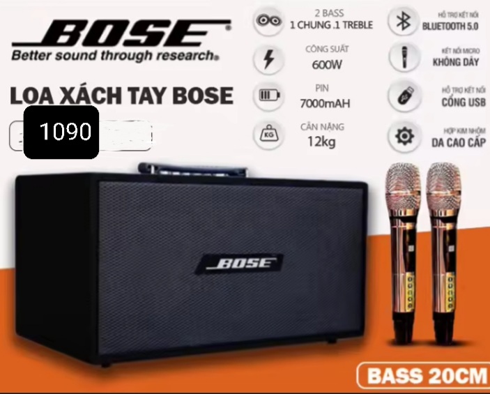 Loa Xách Tay Bose 1099A Pro - Bass Đôi 16 cm Công Suất 600W, Kèm 2 ...