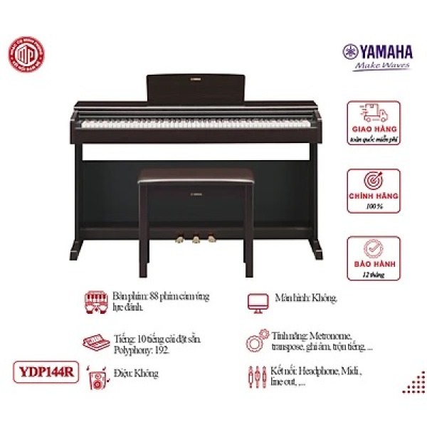 Đàn piano điện cao cấp Yamaha YDP144R - Màu Rosewood - Hàng chính hãng