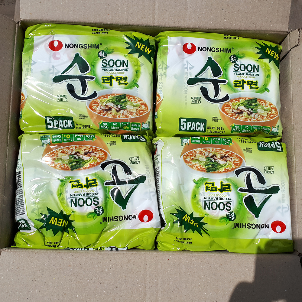 [ lốc 5 Gói] Mì CHAY Hàn Quốc Soon Veggie Nongshim (112g/gói)