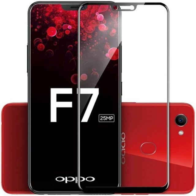 Kính cường lực full màn 5d oppo f7 - đen, trắng