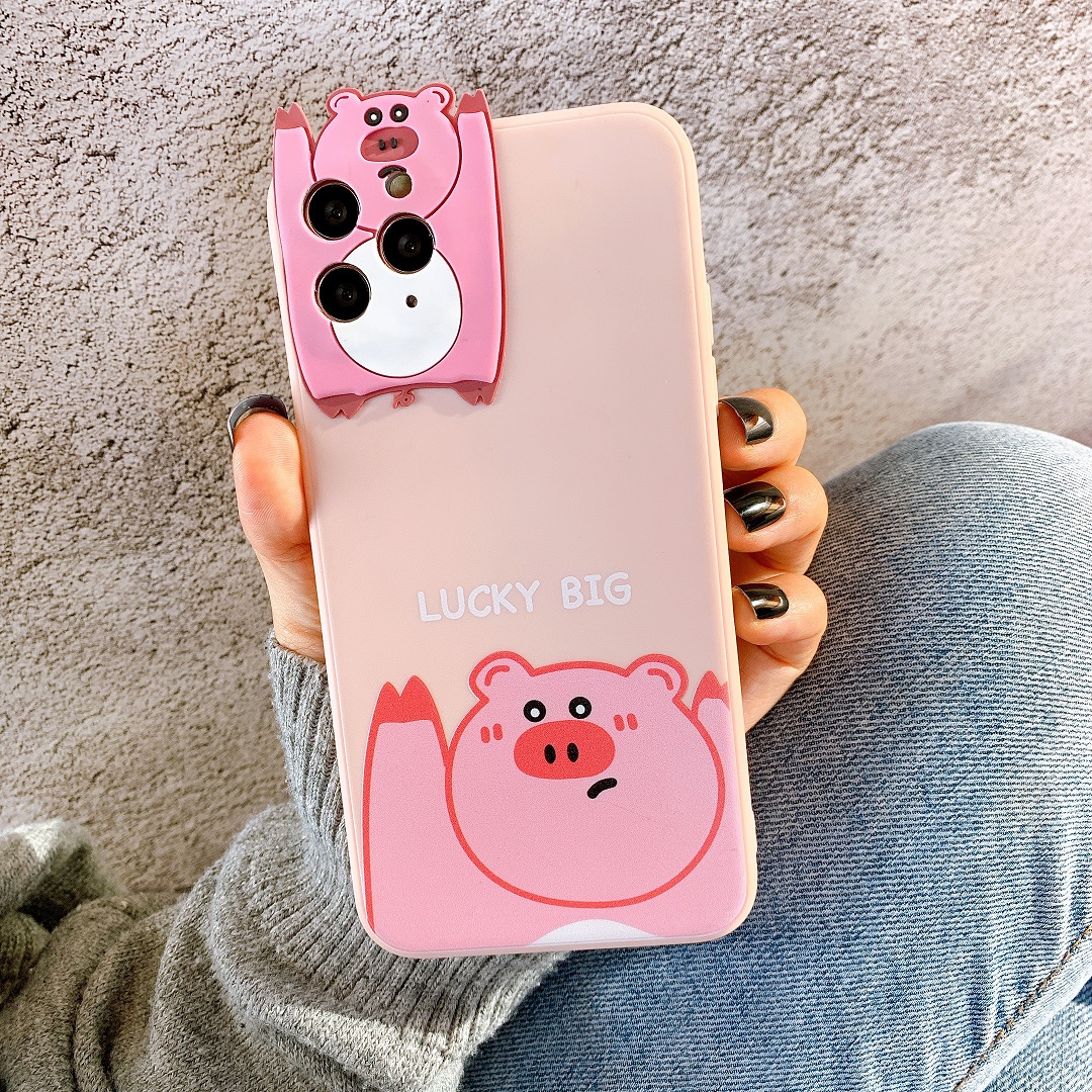 Ốp Lưng Silicon Bảo Vệ CAMERA Dino x Pig