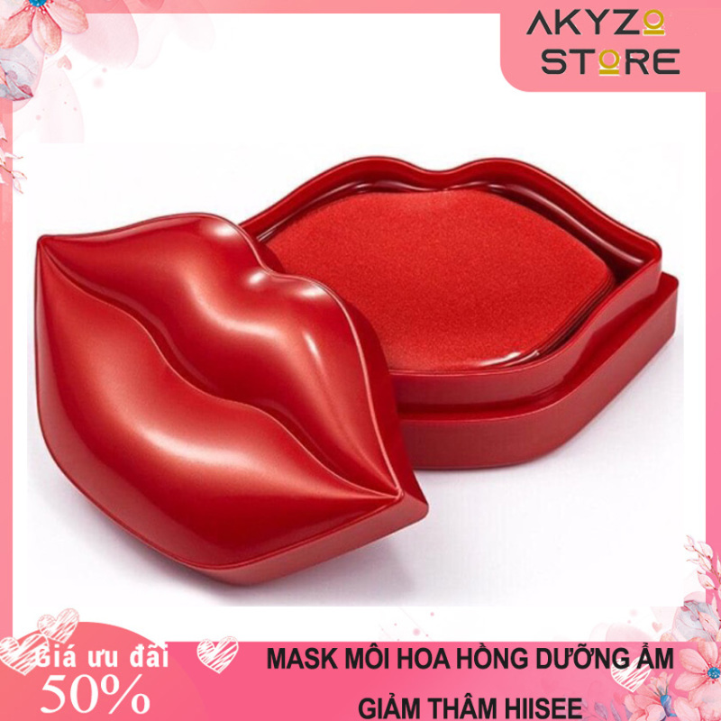 Hộp 20 Miếng Mặt Nạ Môi Hoa Hồng Dưỡng Ẩm Hiisees Akyzo Store, Giảm Thâm Mềm Môi Căng Mọng Rose Moisturizing Lip Mask. nhập khẩu