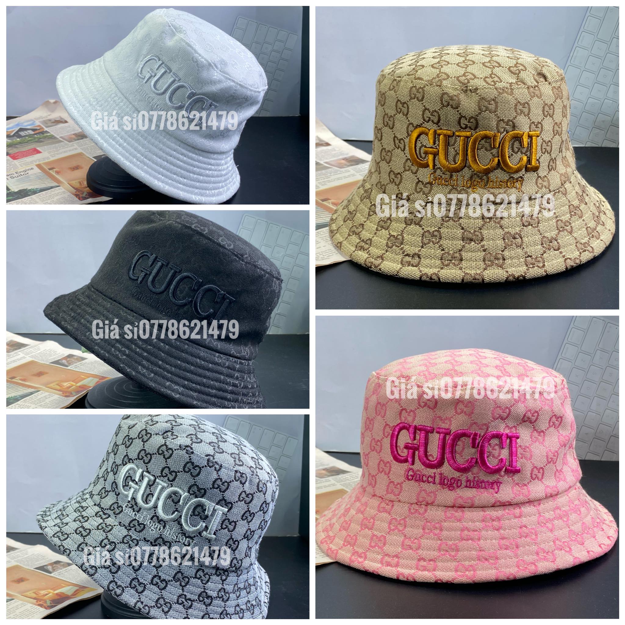 Nón bo cụp bucket in G Gusiiii thời trang