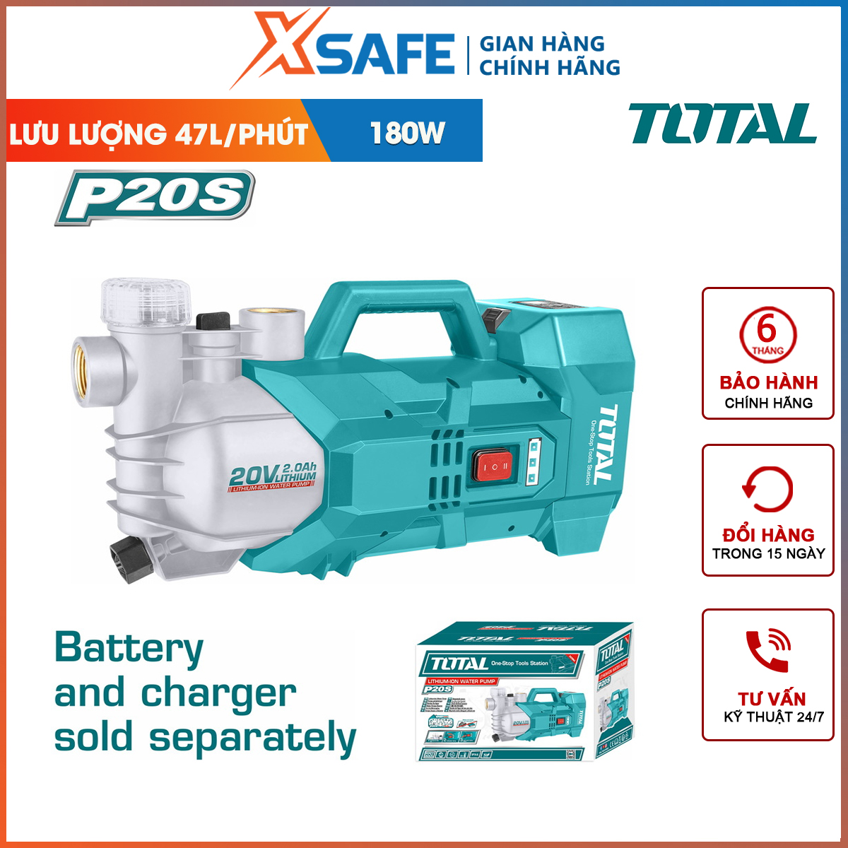 Xsafe-authentic 20V battery powered water pump