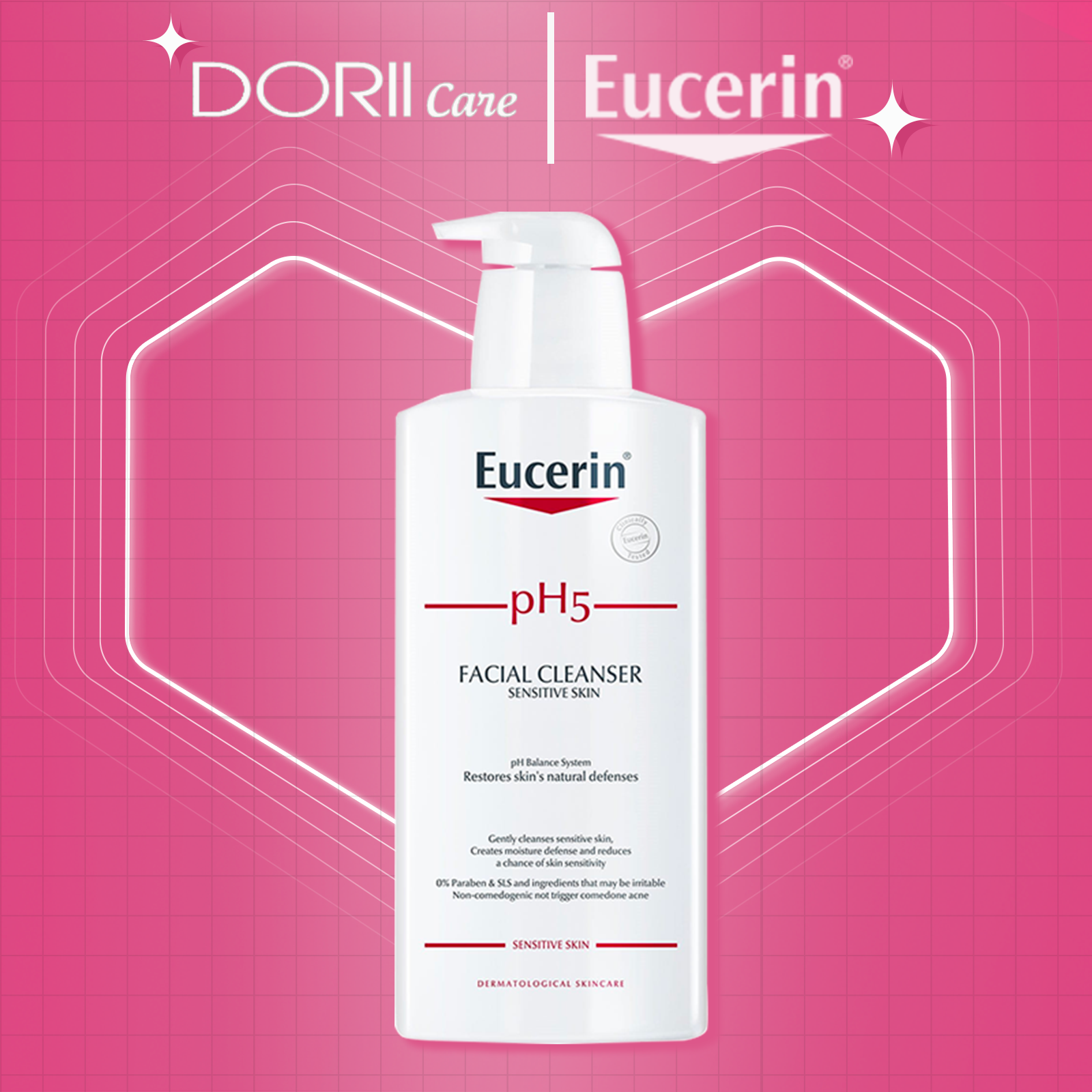 Sữa Rửa Mặt Eucerin PH5 Facial Cleanser Da Nhạy Cảm (400ml)