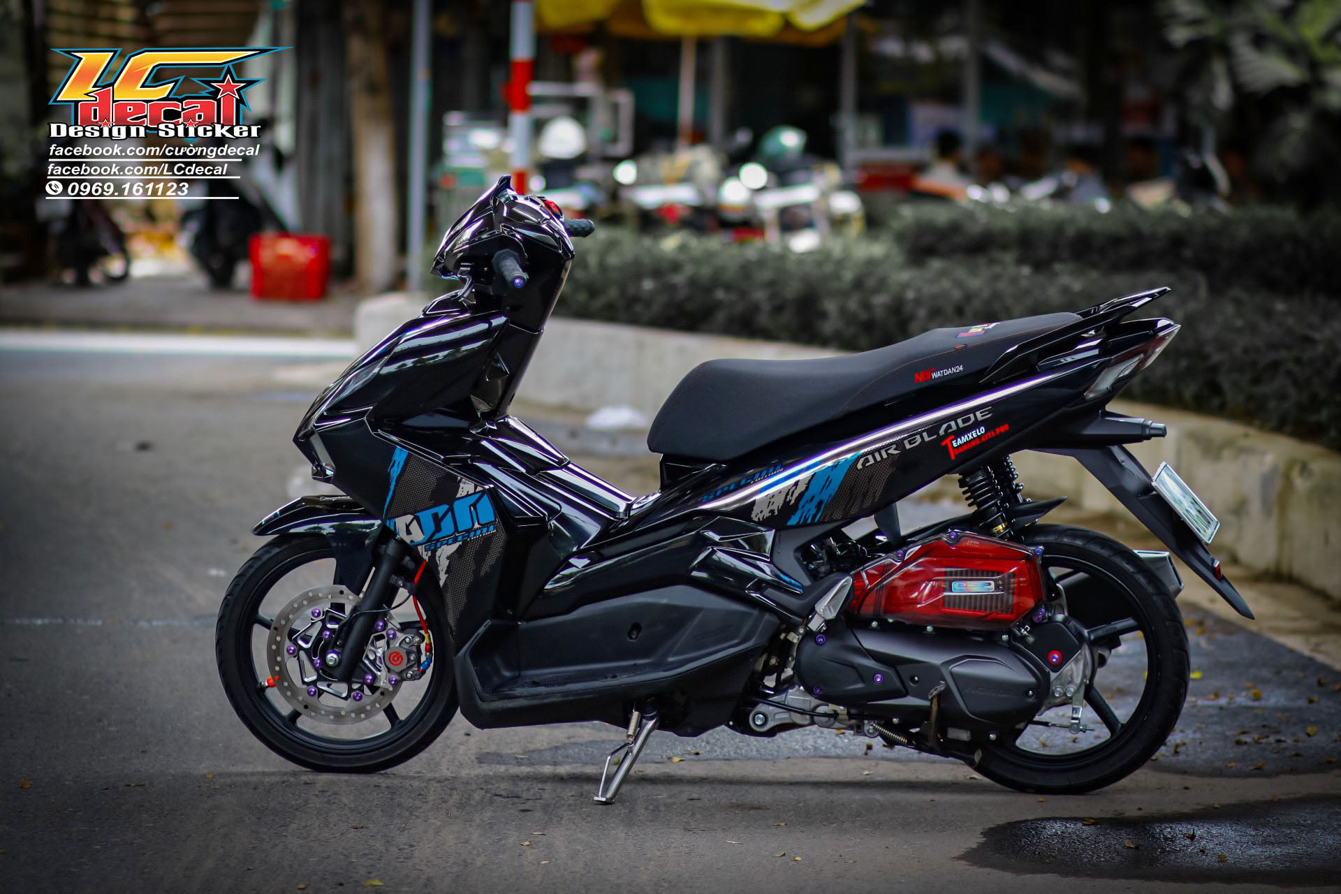 Tem rời mẫu adn special edition xanh ngọc dán airblade ab đen - mẫu mới 2022 - không bay màu