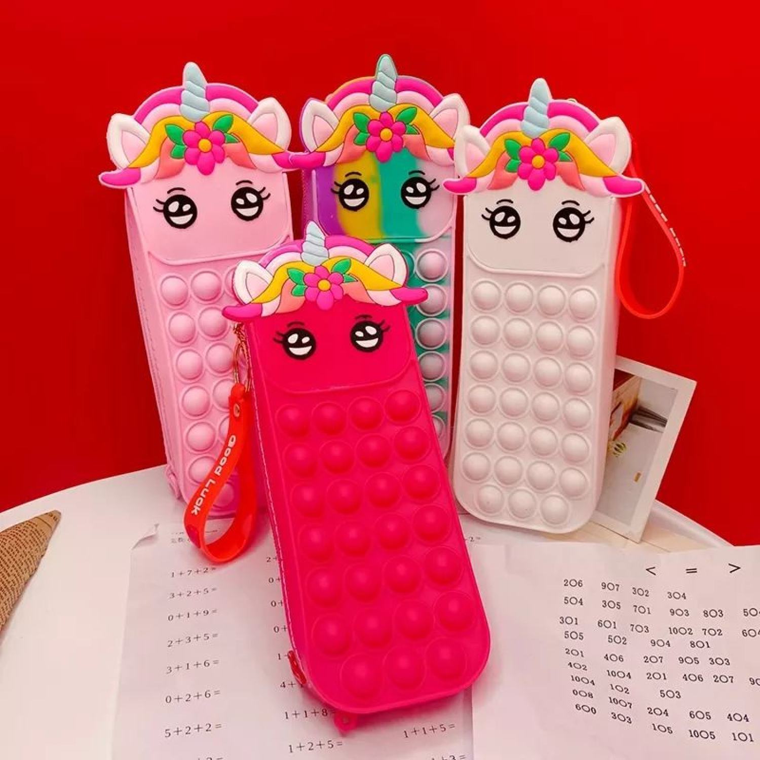 Hộp bút pop it Unicorn silicone