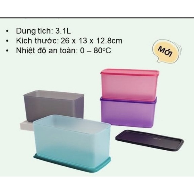 tupperware lẻ hộp mát bảo quản funtastic 3,1L / colorful rectangular 850ml / 1,9L