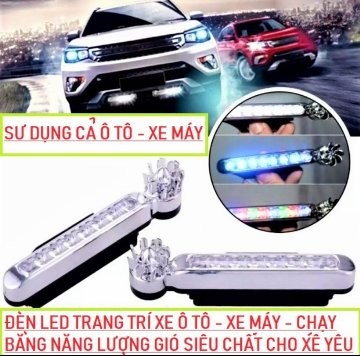 COMBO 2 ĐÈN CHẠY BẰNG ĐIỆN NĂNG LƯỢNG GIÓ LẮP CHO CÁC LOẠI XE MÁY Ô TÔ XE ĐIỆN SÁNG ĐẸP