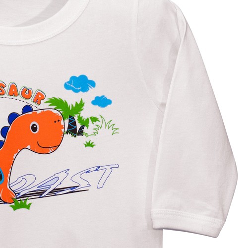 ÁO TAY DÀI TRẮNG CHO BÉ HELLO B&B (thun cotton 100%)