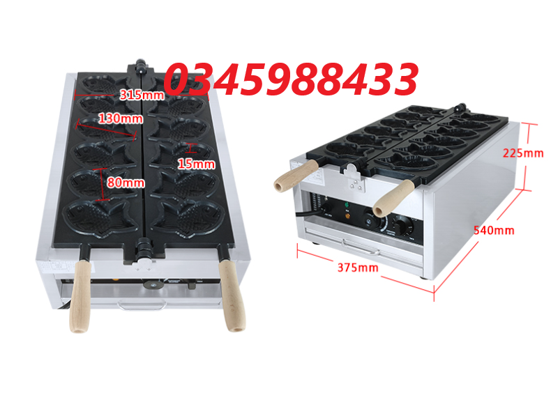 Máy làm bánh cá điện 6 con dài