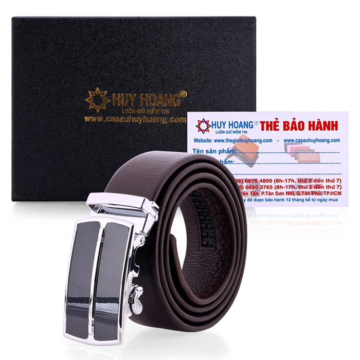 Thắt lưng nam da bò  Vip màu nâu HK4136 (Đầu khoá giao ngẫu nhiên)