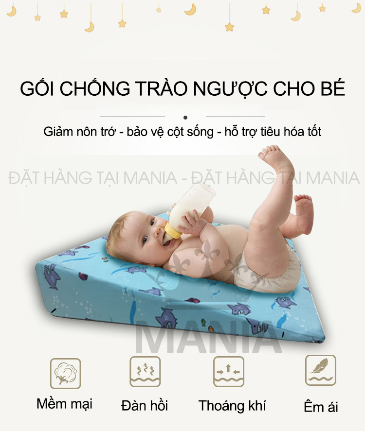 gối chống trào ngược cho bé akita g24 gối dốc 15 độ lõi 100% polyunethane độ đàn hồi cao an toàn cho hệ tiêu hóa của bé, gối ngủ cho bé được bộ y tế khuyên dùng - shop mania 8