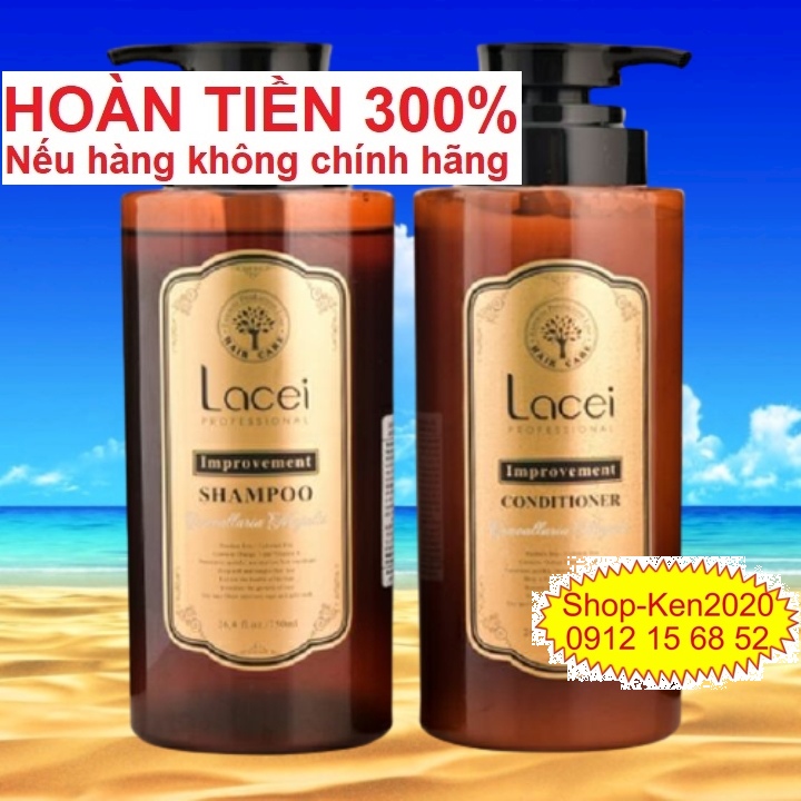 Cặp dầu gội & xả Lacei Improvement 750ml x2