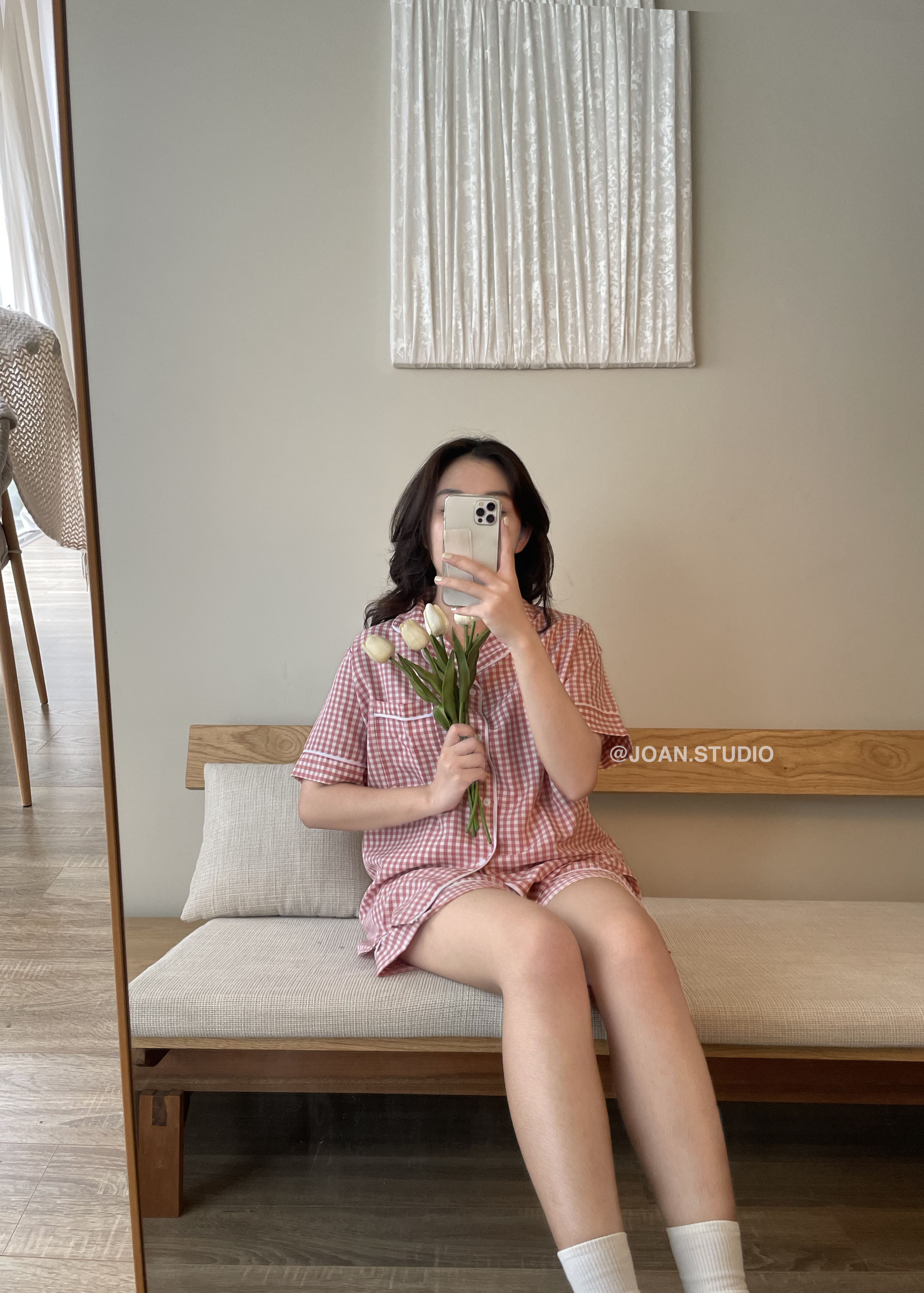 [CARO PYJAMA] - Đồ Ngủ Nữ, Đồ Mặc Ở Nhà Chất Kate Bộ Ngắn