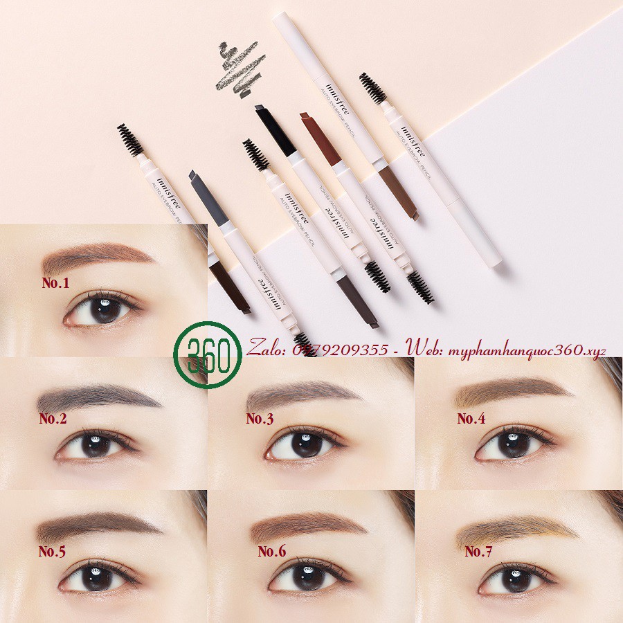 Chì Kẻ Chân Mày – Innisfree Auto Eyebrow Pencil 0.3g