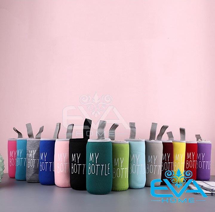 Túi giữ nhiệt vải neoprene in chữ my bottle cho bình đựng nước 500 ml