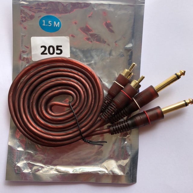 Dây tín hiệu 2 đầu bông sen ra 2 đầu 6 ly dài 1,5 mét
