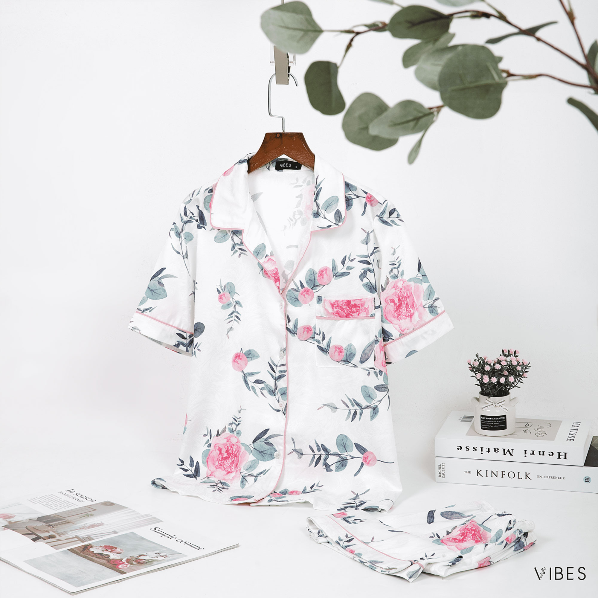 VIBES Pijama ngắn Lụa gấm Rosie Py Set