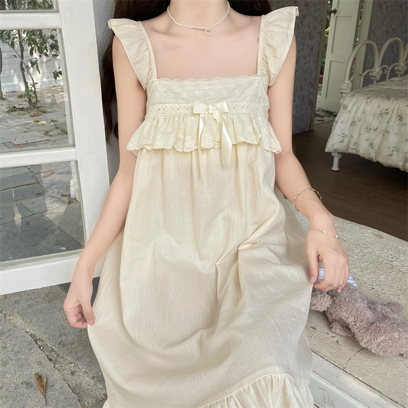 Đầm 2 dây phối bèo thắt dây kem quảng châu
