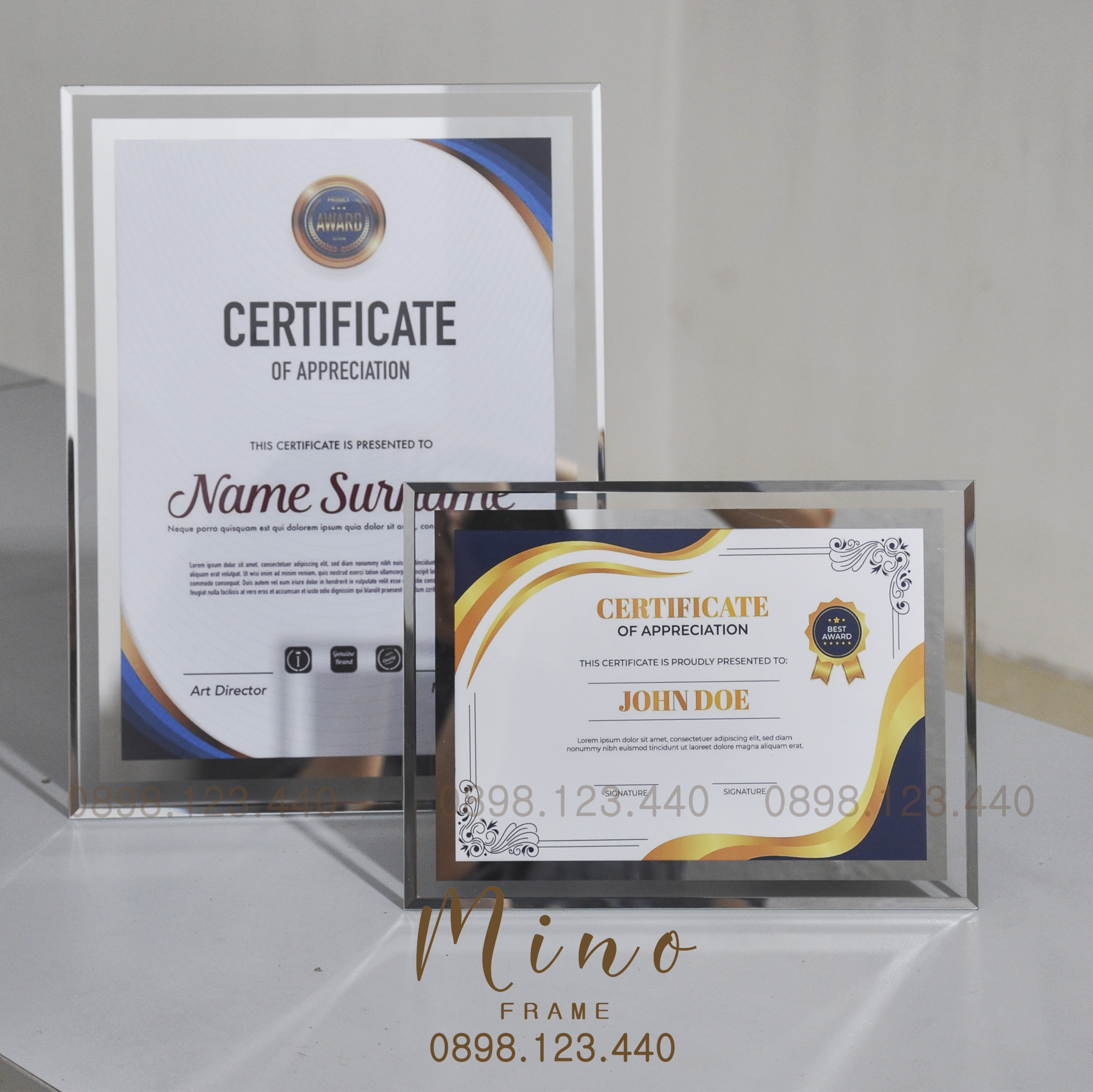 Khung Ảnh Bằng Khen A5, A4, 10inch Mino Frame