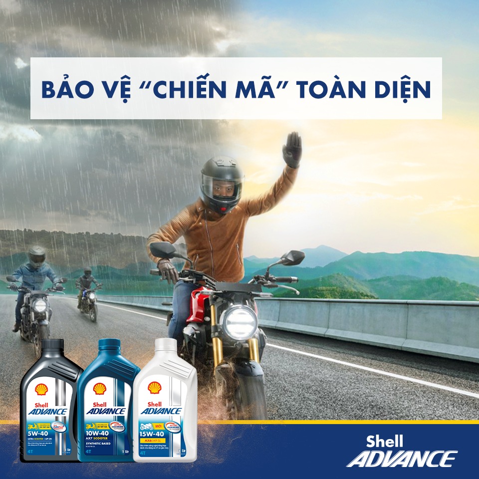 [Xe số 0.8L] Dầu nhớt cao cấp Shell Advance 4T AX7 SN 0.8L