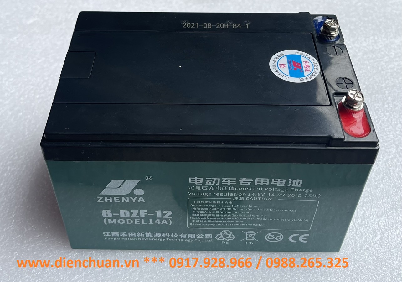 Bình ắc quy 12V 12Ah ZHENYA 6-DZF-12