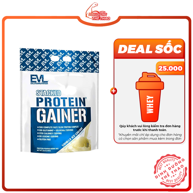 Sữa dinh dưỡng tăng cân và tăng cơ cho người gầy vô cùng hiệu quả từ mỹ evl stack protein gainer 12lbs ( 5