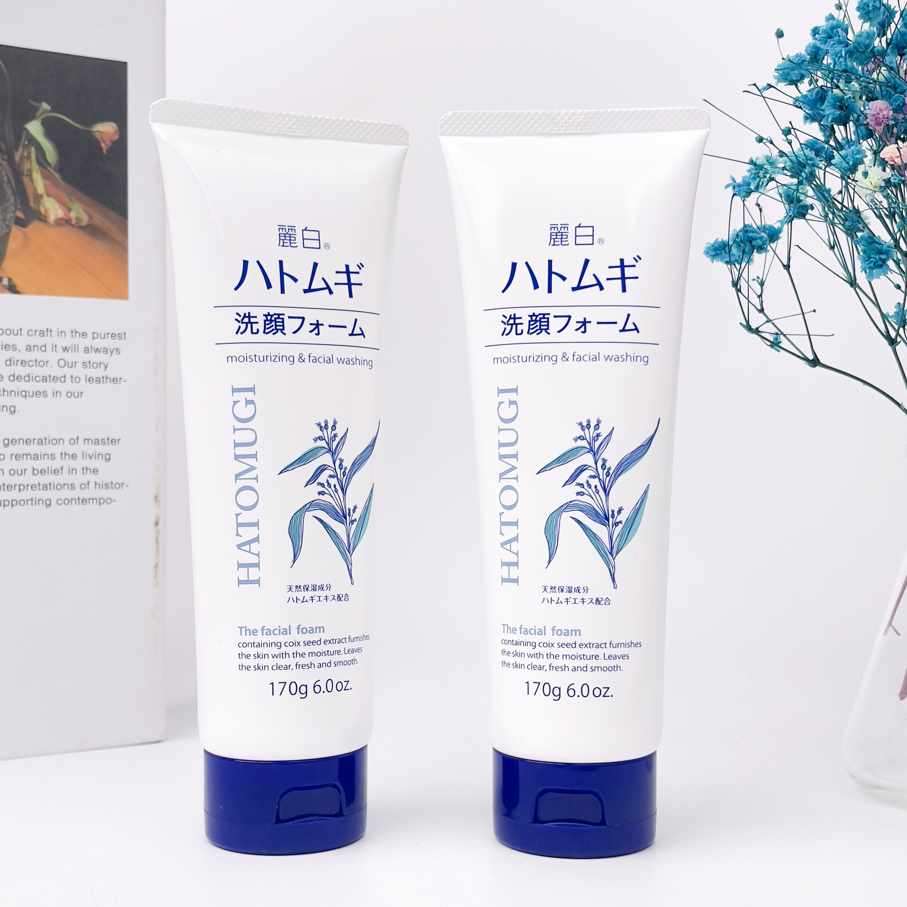 Sữa rửa mặt Hatomugi Cleansing Foam hạt Ý Dĩ Dưỡng ẩm Trắng sáng da 170g Duduhouse