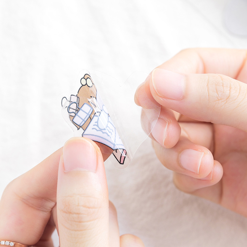 Sticker (hình dán) thỏ trắng rosy posy