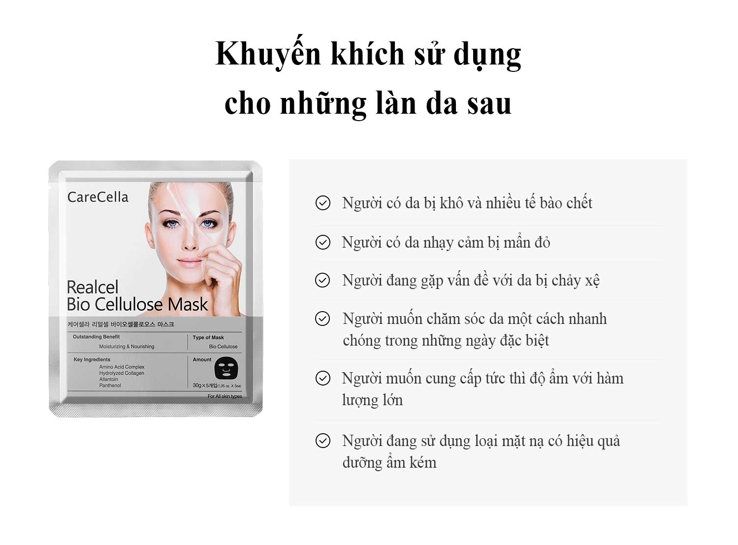 Mặt nạ dưỡng da CareCella Realcel Bio Cellulose Mask