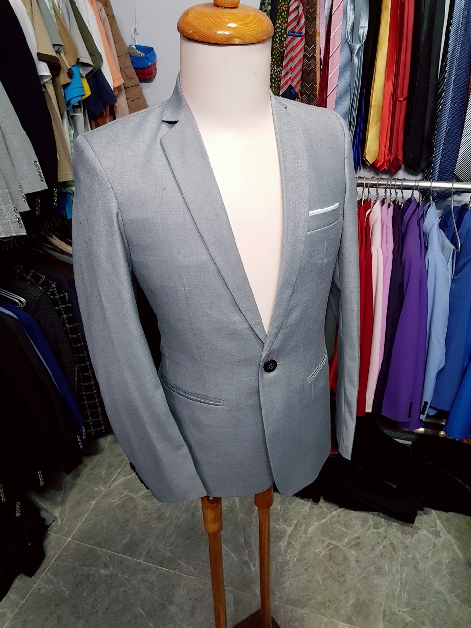 Áo Khoác Vest Hàn Quốc Trẻ Trung Phong Cách VT7 tặng cà vạt đen (áo lẻ không quần) miếng vải trắng túi áo tùy chỉnh