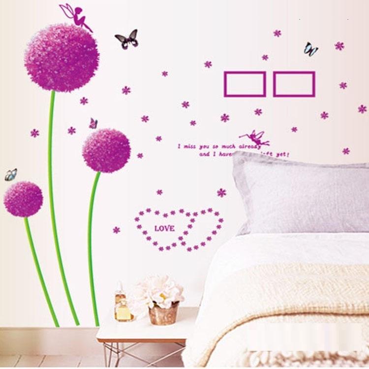 Decal dán tường Cẩm tú cầu tím- H31-vivadecal