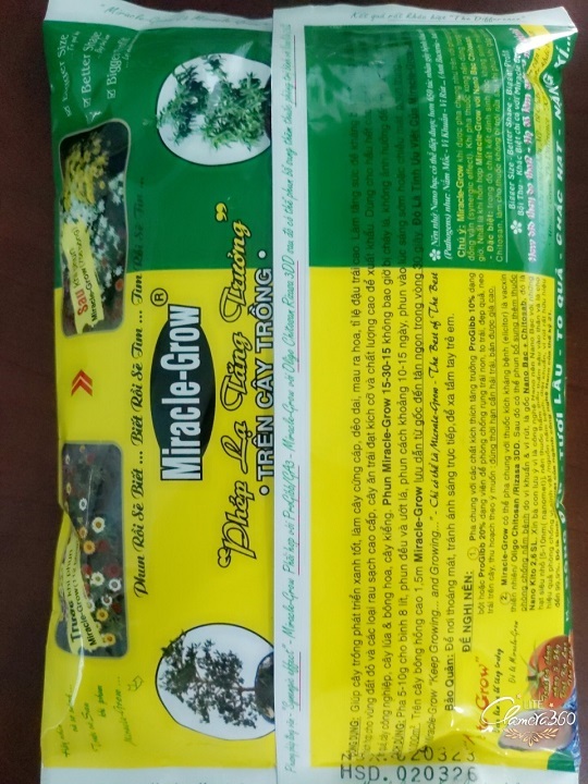 Phân bón lá Miracle-Grow 15-30-15 USA (Gói 500g)