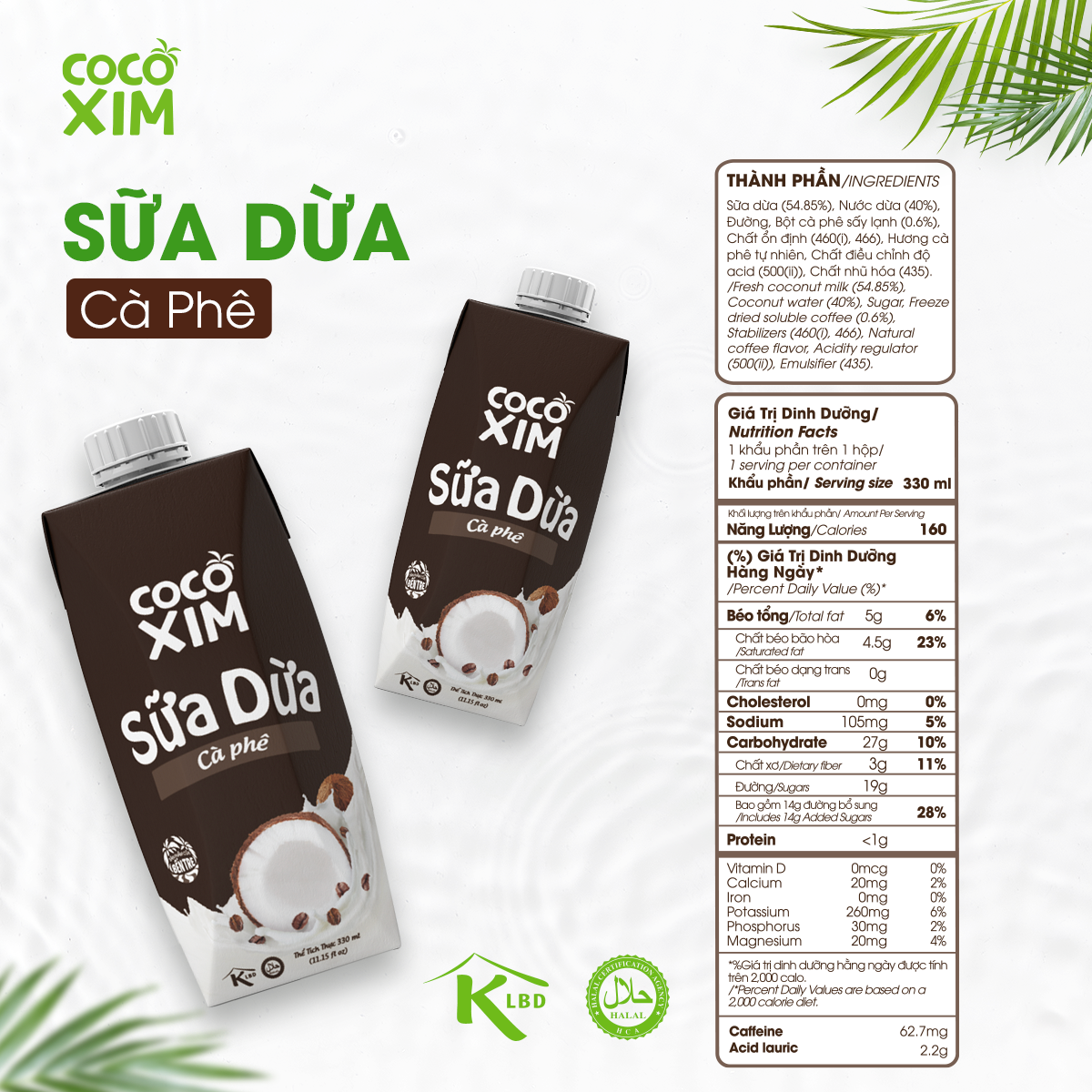 Combo 6 Hộp Sữa dừa Cocoxim Coffee 330ml/hộp