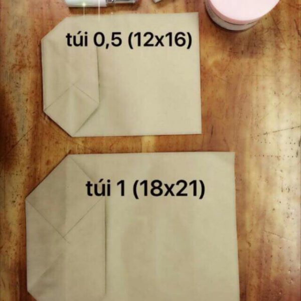 100 túi giấy xi măng 17*21 - túi kraft t1