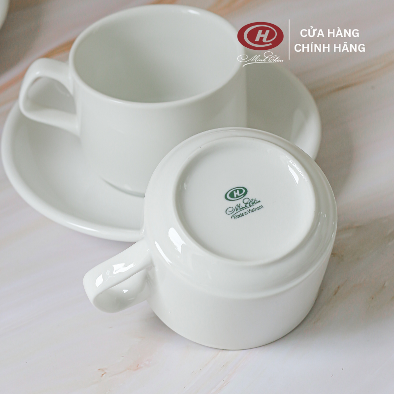 Tách Cafe 140ml Trắng Trơn - Sứ Minh Châu - CN02