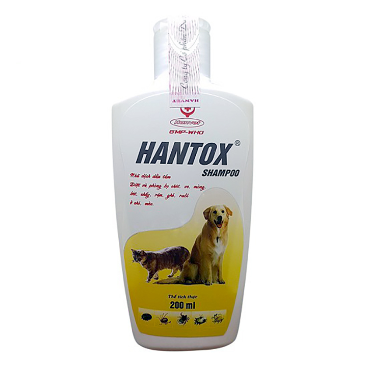 [HOÀN TIỀN 10%]Sữa tắm Hantox Shampoo trị bọ, ve rận, côn trùng cho thú cưng 200ml - Cutepets