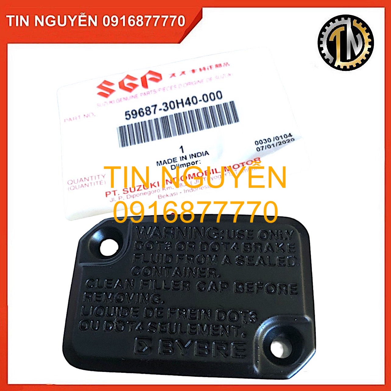 Nắp bình dầu xe Satria, Raider fi chính hãng Suzuki